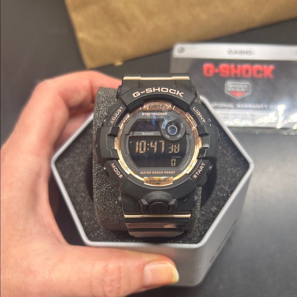 Casio G-Shock Black and Rose Gold Smartwatch